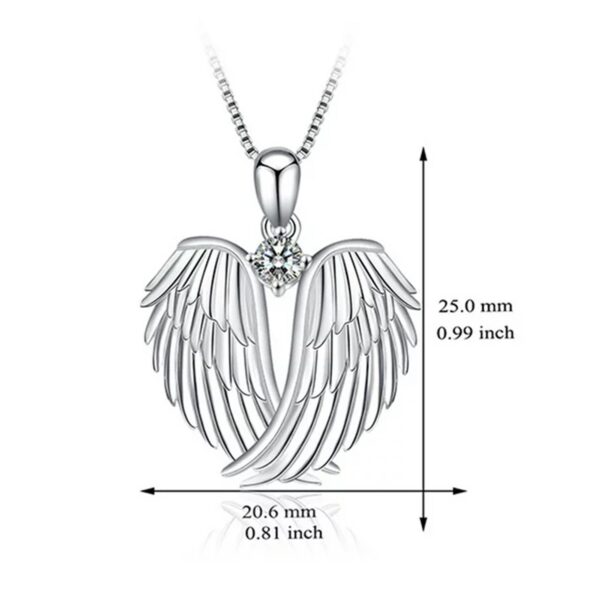 Clearance! SDJMa Angel Wings Necklace 925 Sterling Silver Guardian Angel Wings Pendant Birthstone Necklace for Women Jewelry Gifts - Image 3