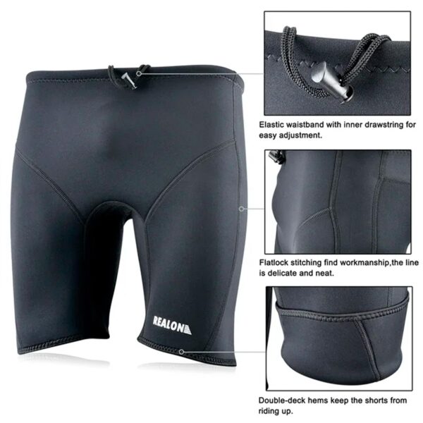 Wetsuit Shorts Neoprene Men 3mm Buoyancy Swim Pants Adult Sweat Wet Suit Trunks Jammers Keep Warm for Swimming Surfing - Image 3